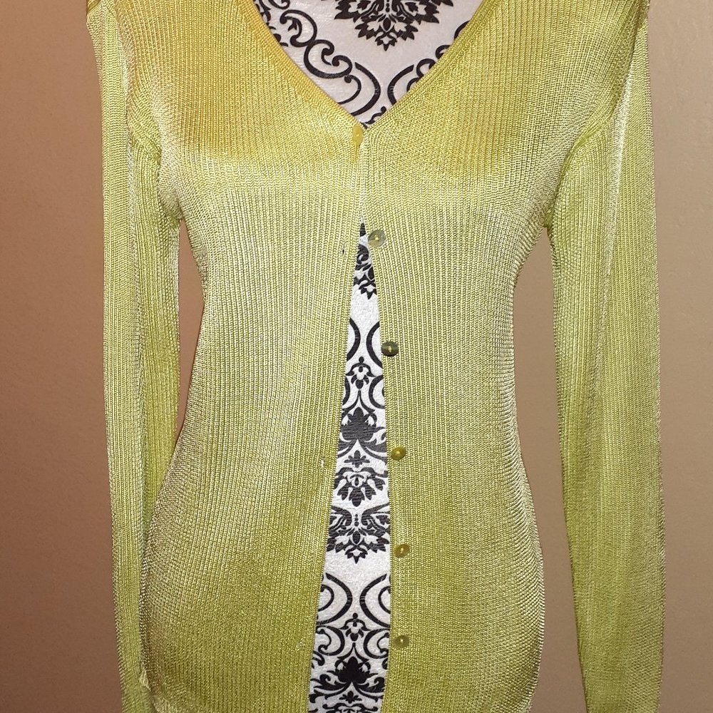 Linda Allard for Ellen Tracy  button down front long sleeve cardigan